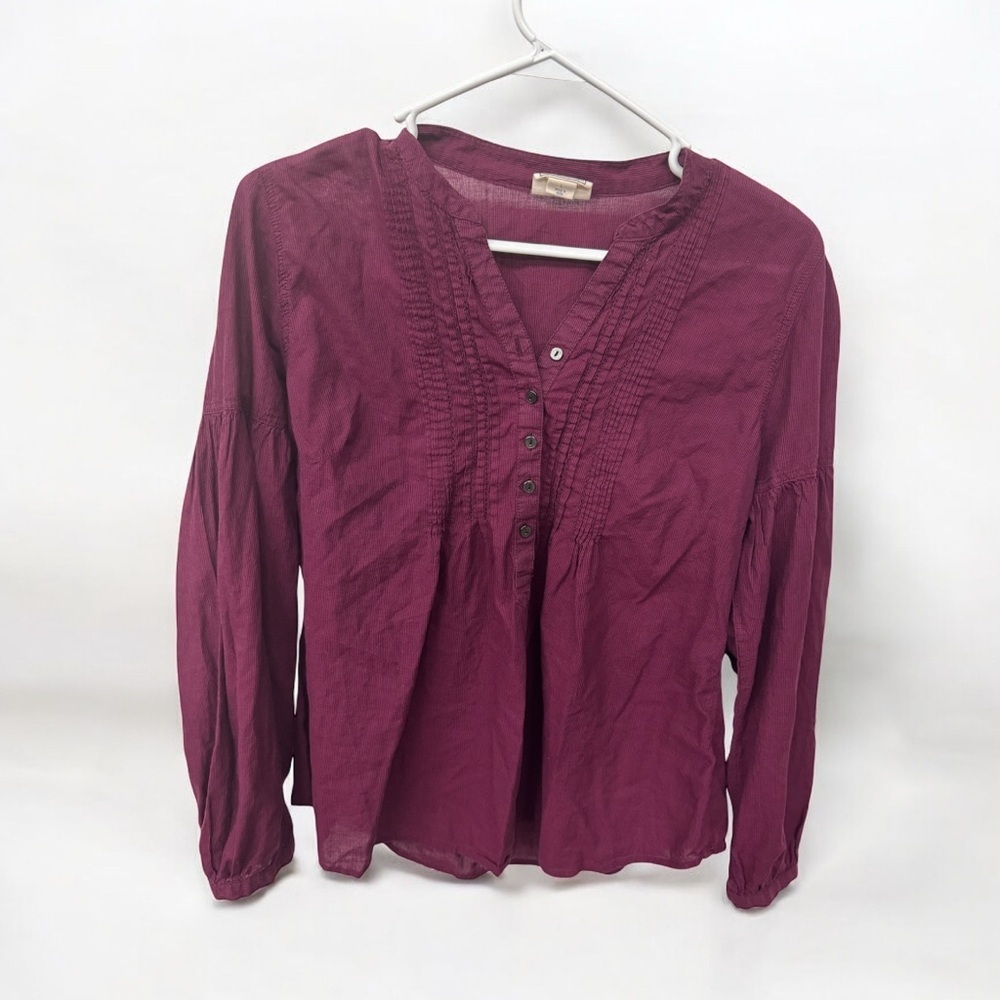 Converse Maroon Blouse with Button Detail